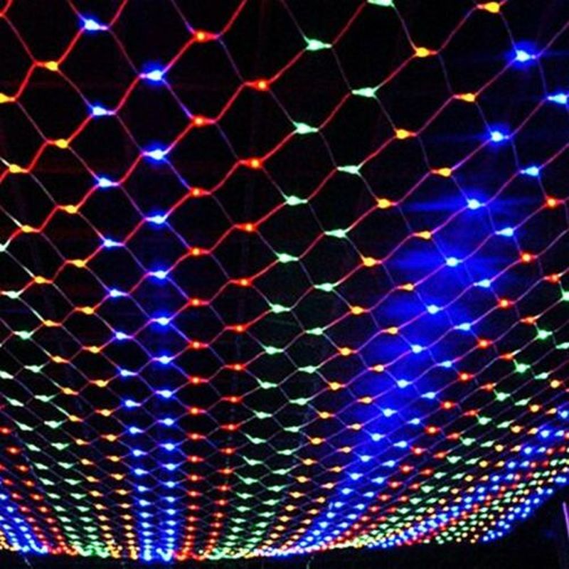 220V Led Net Mesh Fairy String Licht 1.5X1.5M 3X2M 6X4M garland Gordijn Kerst Fairy Light Wedding Party Licht
