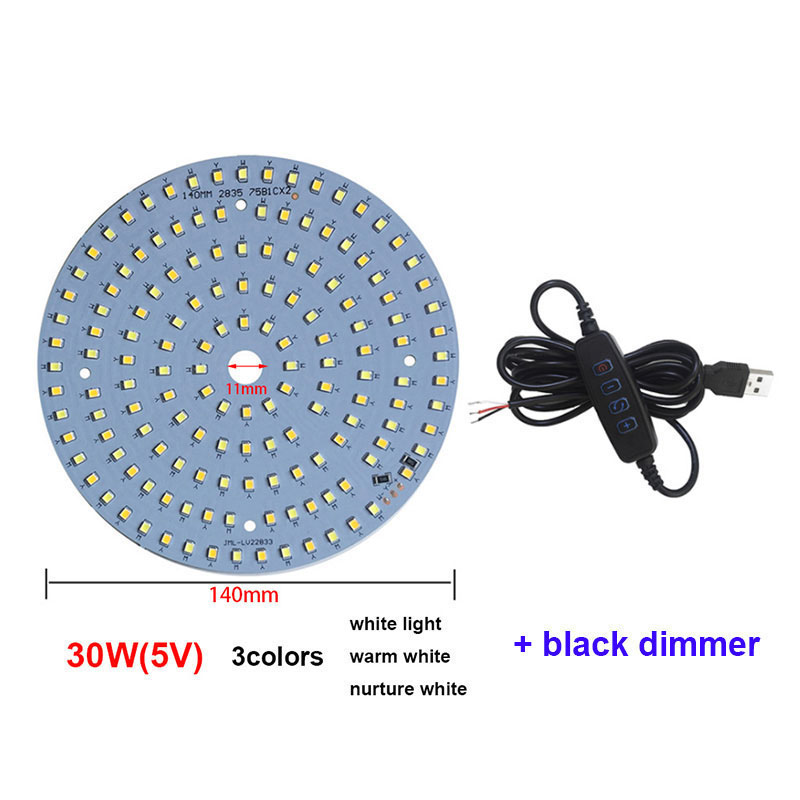 DIY DC 5V LED SMD 5730 Lichtkralen bordchip Dimbaar 10W 30W Oppervlak Nachtlichtbron Tricolor Verstelbare Lamp Wit Warm: Zilver