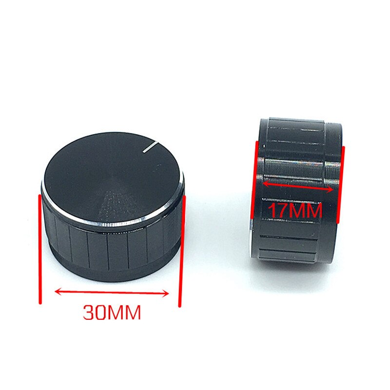 2 stk/parti sort aluminiumslegering potentiometer/encoder knopper switch caps 30 x 17mm halv aksel blomme aksel