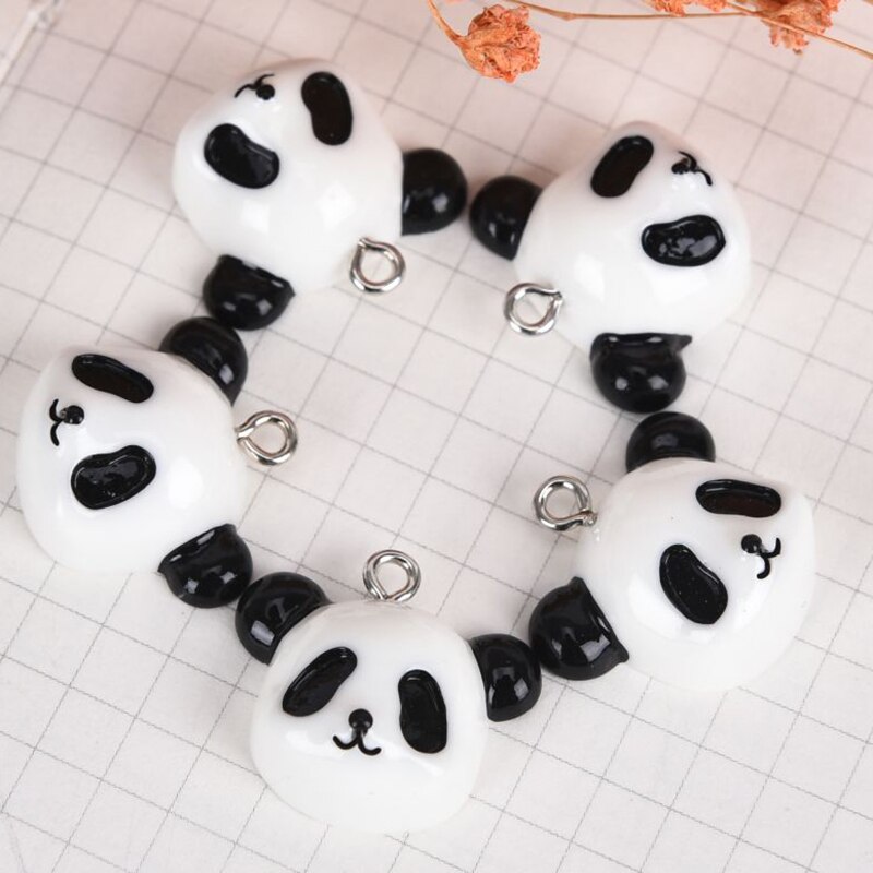 20 stücke Emails Cartoon Panda Charms DIY Handgemachte Haar Armband Halskette Ohrring Schmuck Zubehör Anhänger Material