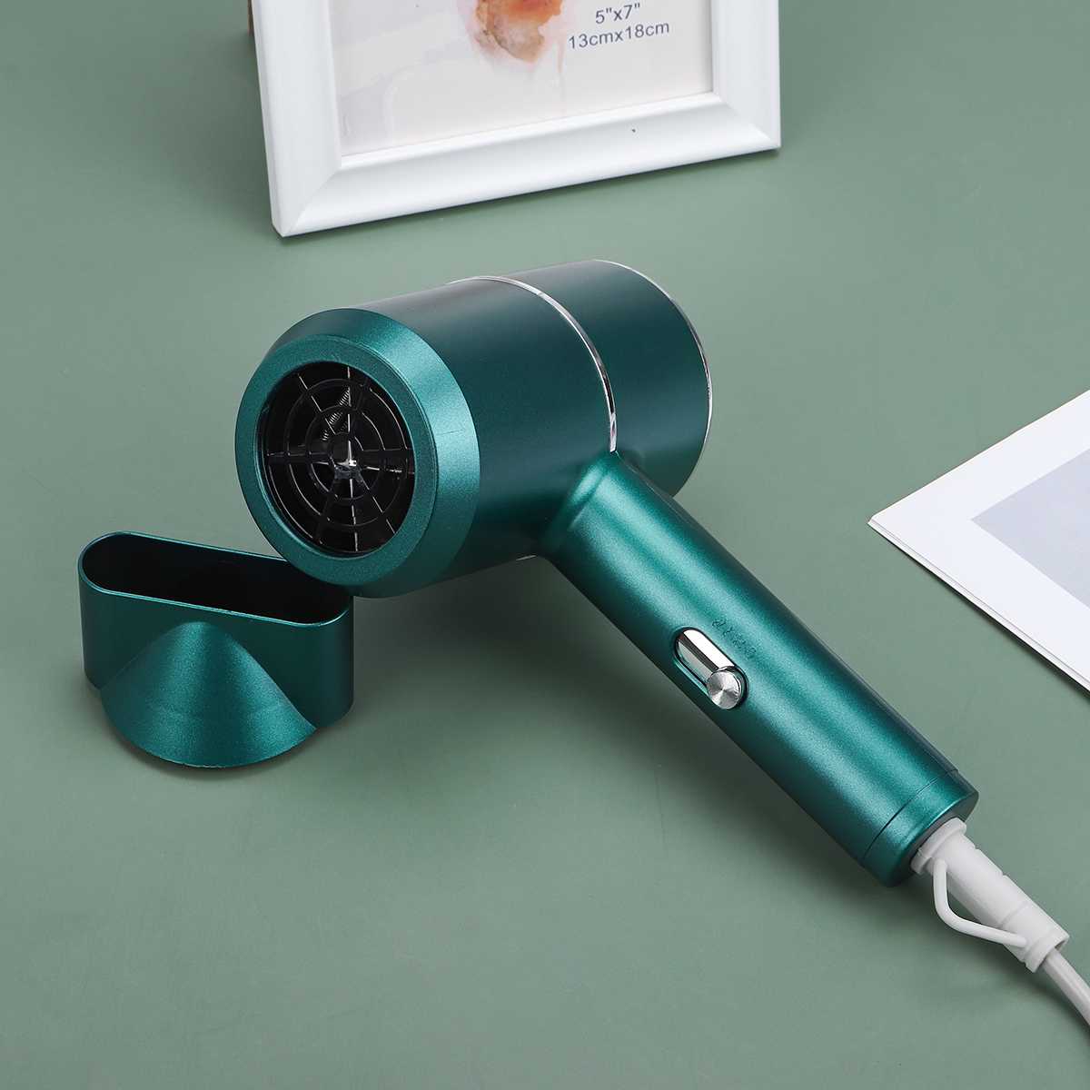3000W Hair Dryer 3 Gears /Cold Air Blow Dryer Powerful Barber Salon Styling Tools Portable Hairdryer Diffuser: Green / US