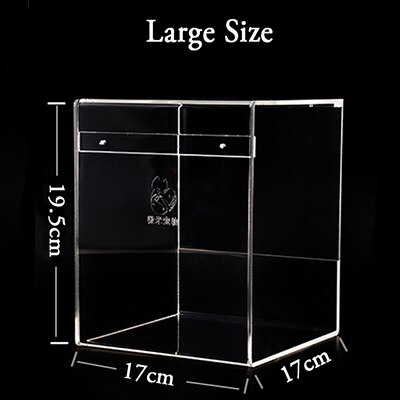 Large Size Transparent Acrylic Bird Bathtub For Water Washing Dry Cleaning Splash-proof Bath Basin Bird Cage Accessories: 17x17x19.5cm