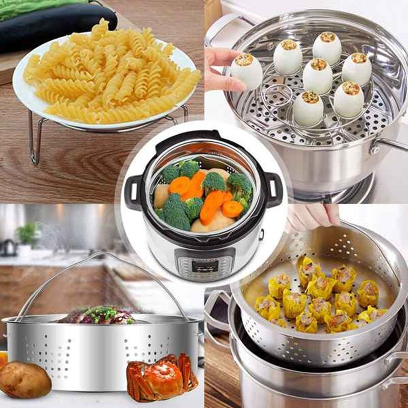 Steamer Basket With Egg Steamer Rack For Instant And Pressure Cooker Accessories Vegetable Steam Rack Stand Fits 5,6,8 Qt