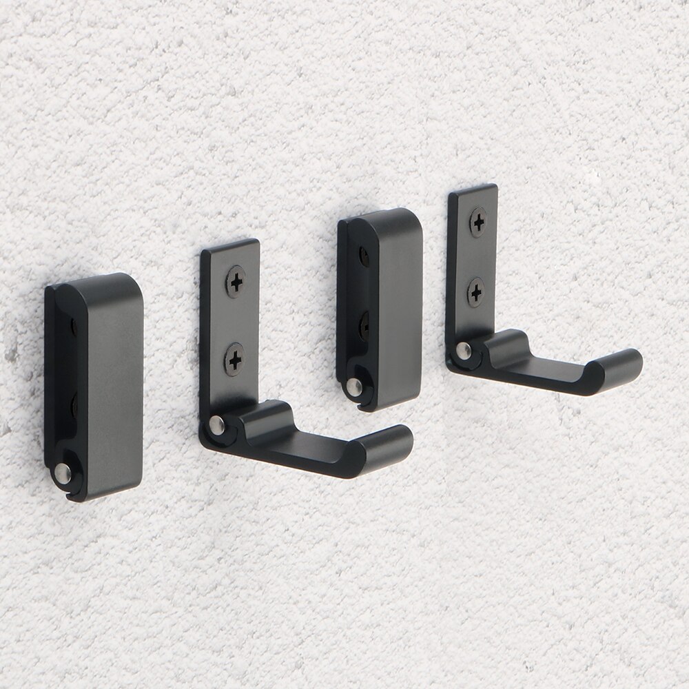 Crochet mural pliant en acier inoxydable, crochet caché pour porte-serviettes, pour la maison, la cuisine, la salle de bains, noir mat