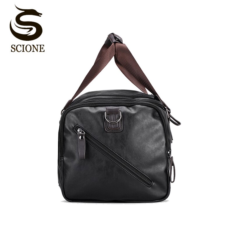 Bolso de viaje de PU suave para hombre, bolsa de hombro de negocios, de cuero, cruzado, para ordenador portátil