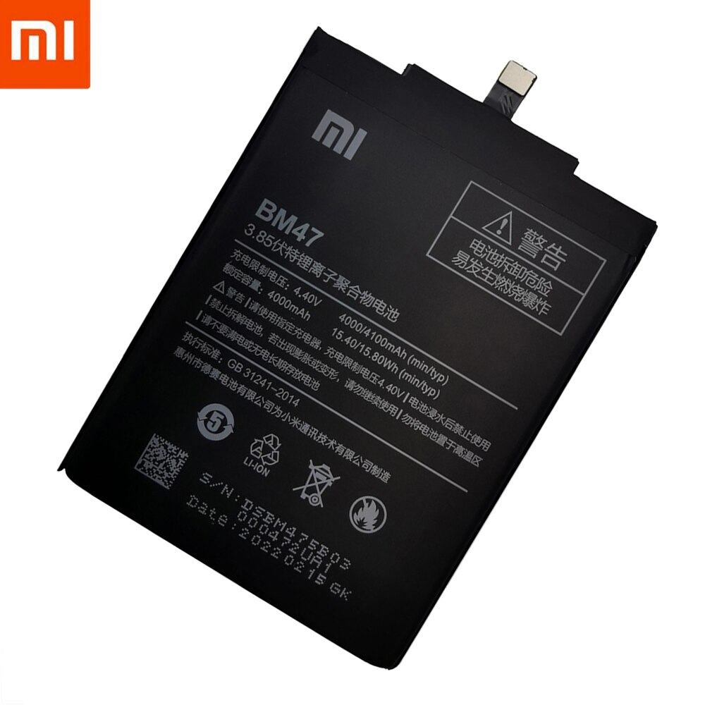 2022 100% Original BM47 Full Capacity 4000mAh Battery For Xiaomi Redmi 3 3S 3X Xiao mi Hongmi Redmi 4x Replacement Batteries