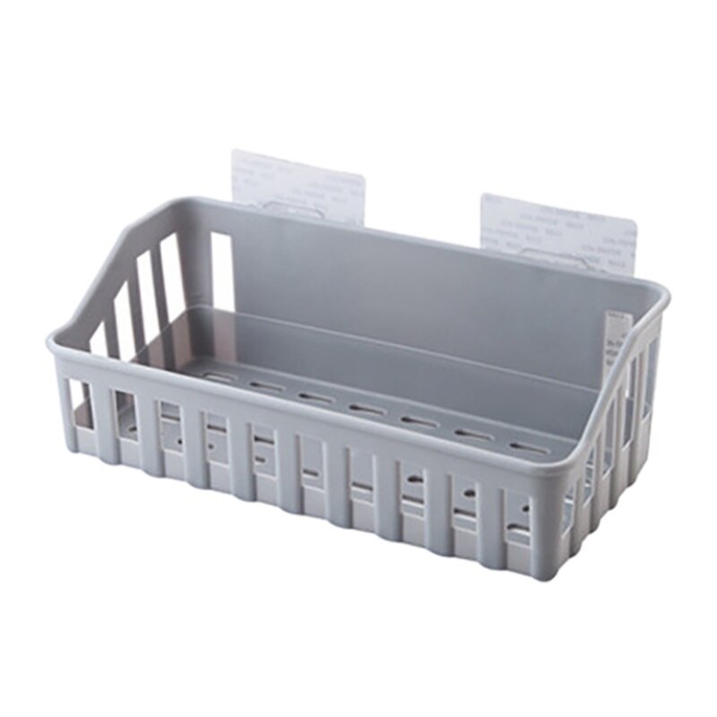 Estante de pared, cestas de baño, estante para baño o cocina, estante de baño, doble succión, plástico fuerte, sin residuos, ventosa para ducha: H