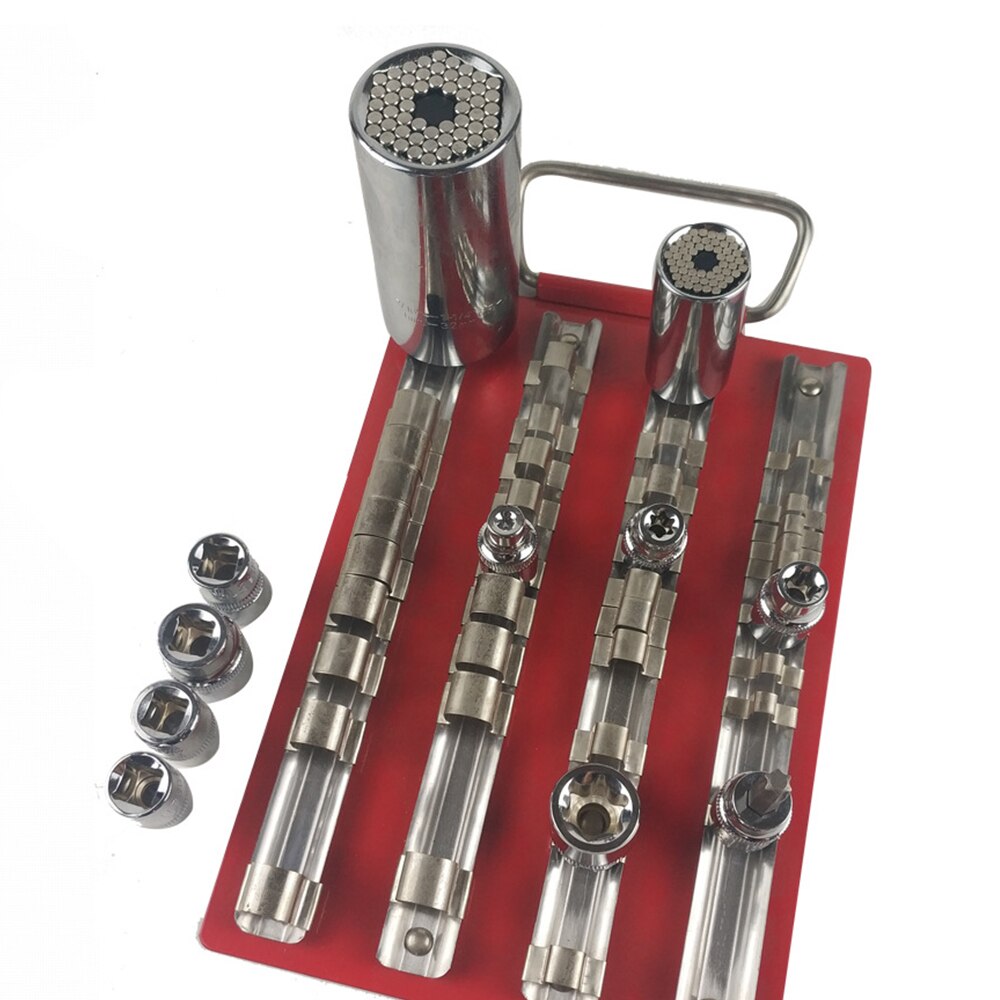 3pcs/set Carbon Steel 8 Socket Rack Storage Divider Rail Tray Holder Brackets Shelf Stand Tool Organizer Socket Wrench Storage