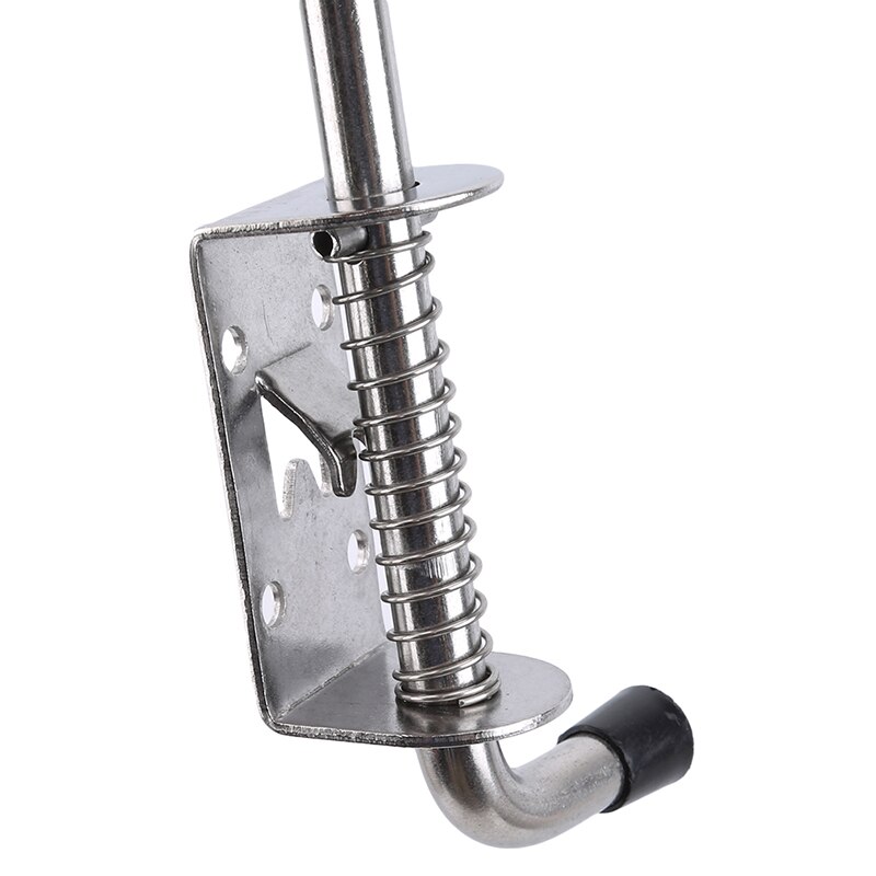 Spring Loaded Stainless Steel Security Barrel Bolt Latch Silver Tone Spring Latches Door Cabinet Hinges Hardware