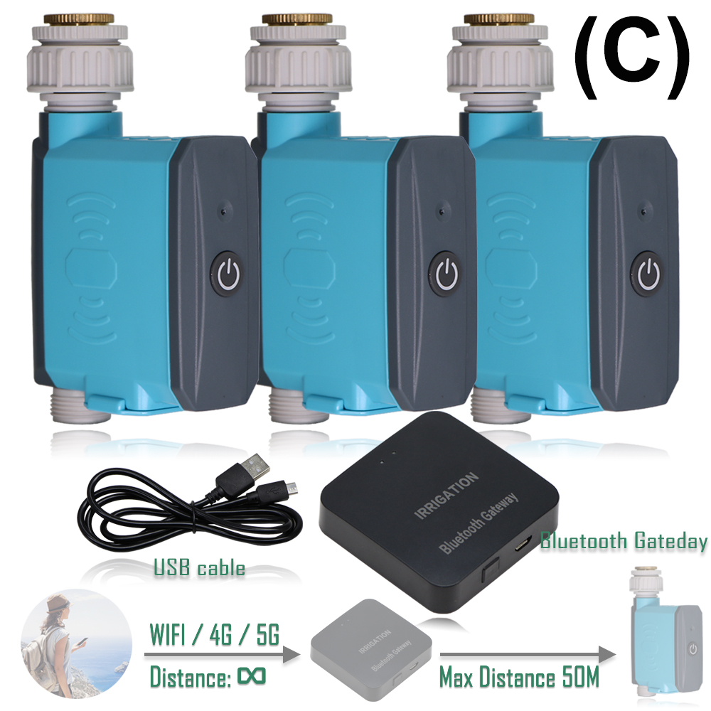 WIFI Bluetooth Garden Watering Timer IP67 Automatic Irrigation Gateway Controller Home Smartphone Remote Flowers Water Timer