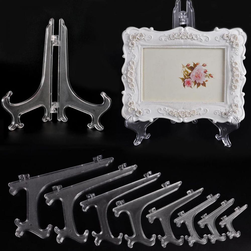 Clear Plastic Transparent Easel Holder Arts Case Holders Plate Display Stand Picture Frame Photo Display 3/5/7/9inch