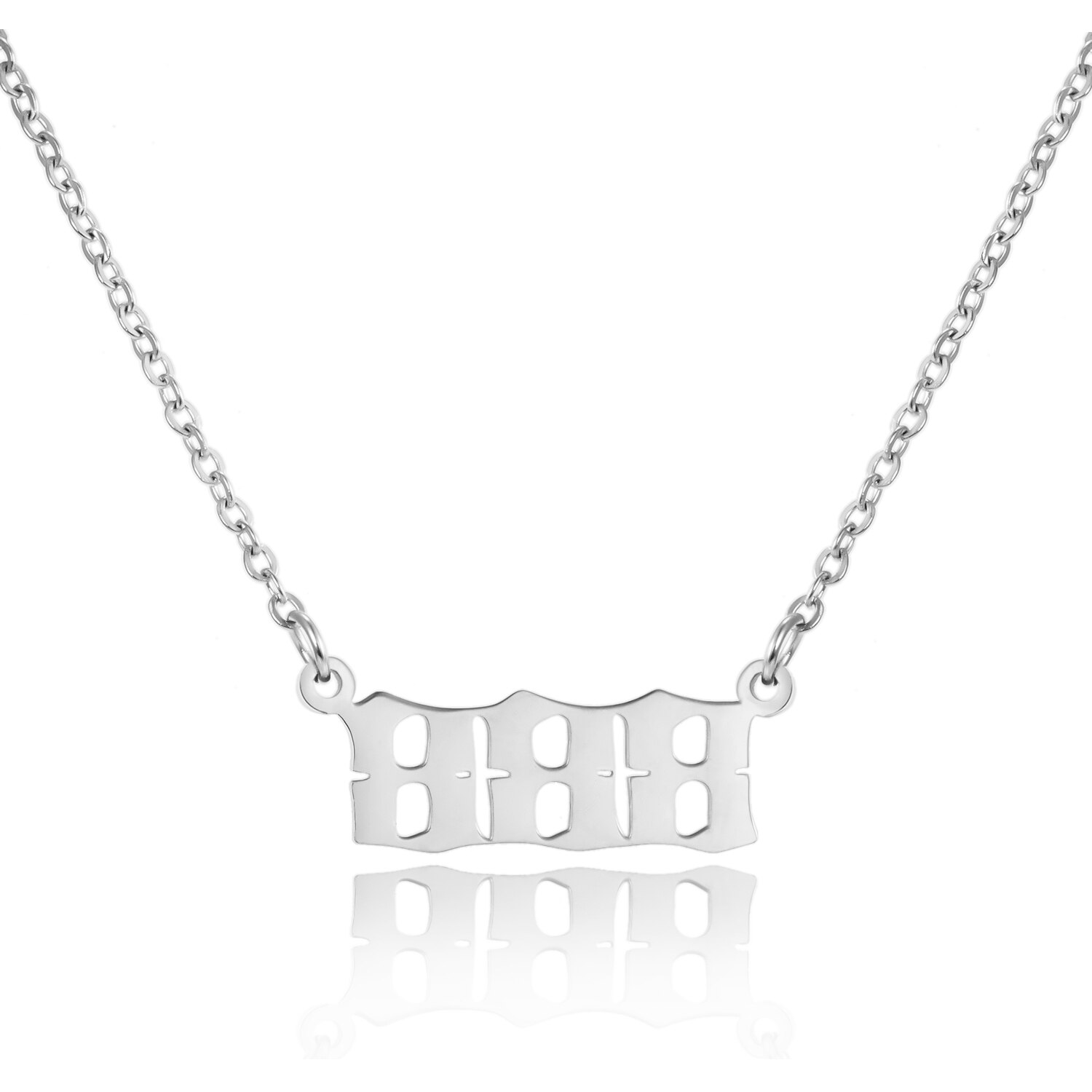 Minimalistischen Silber Farbe Edelstahl Frauen Anzahl Halskette Anhänger Halsband Weibliche Schmuck Punk Paar Schlüsselbein Kette Kragen: Silver color 8