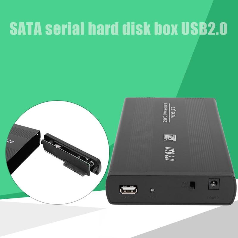 3.5 inch USB 2.0 to SATA Port HDD Hard Disk Drive Enclosure Case Box SSD Hard Drive Enclosure 480Mbps HDD Case
