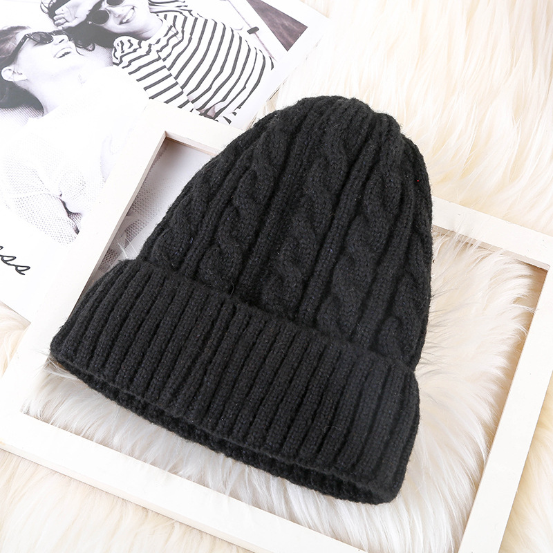 Vinterlue unisex vri og fløyel mohair spiss ulllue utendørs varm fortykningssett hodeull strikket lue hofte hopp caps