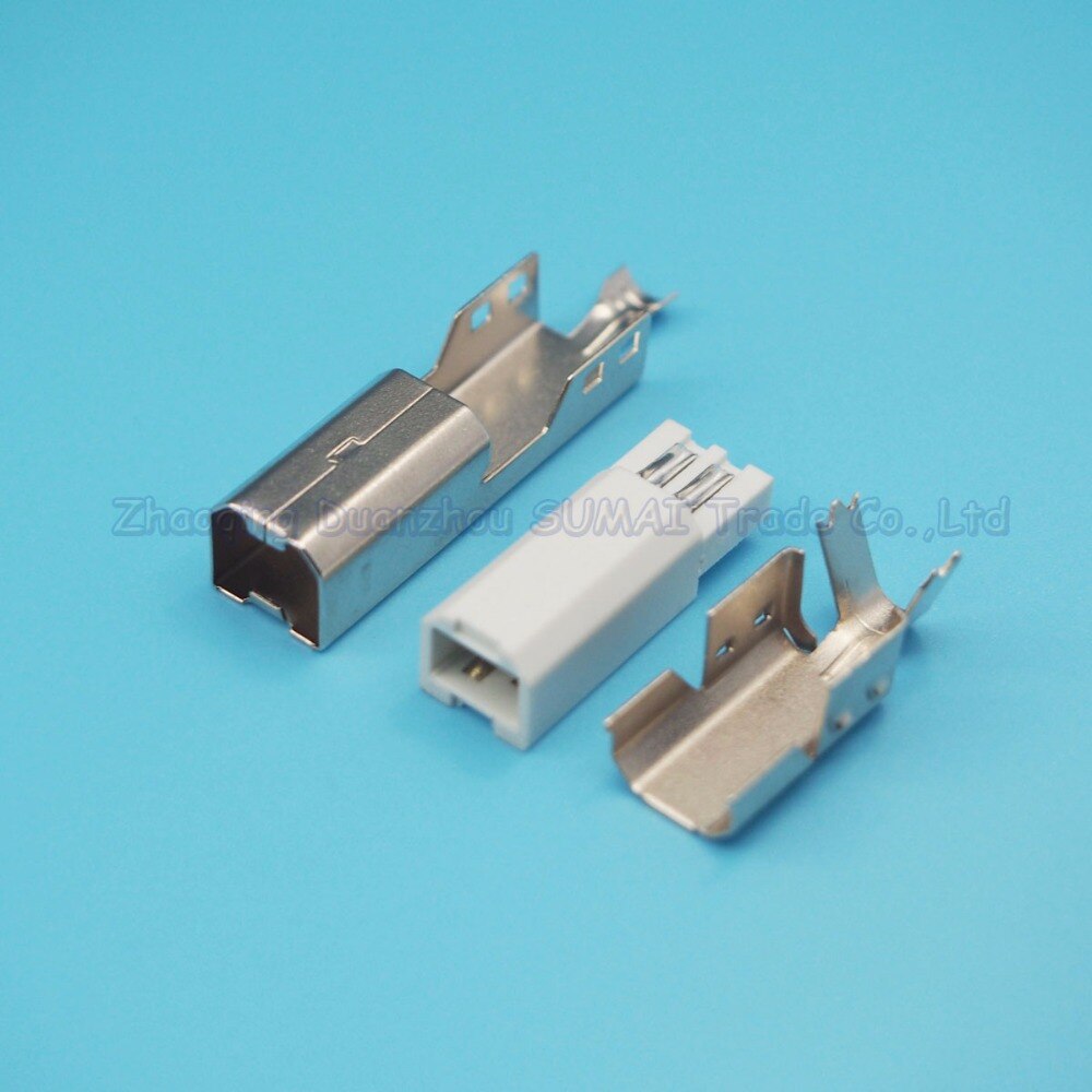 10sets 3 in 1 USB-B-type male plug square mouth printer plug with shell