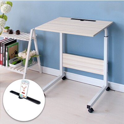 Computer Tafel Verstelbare Draagbare Laptop Bureau Draaien Laptop Bed Tafel Kan Worden Opgeheven Staande Bureau 60*40Cm: WHITE