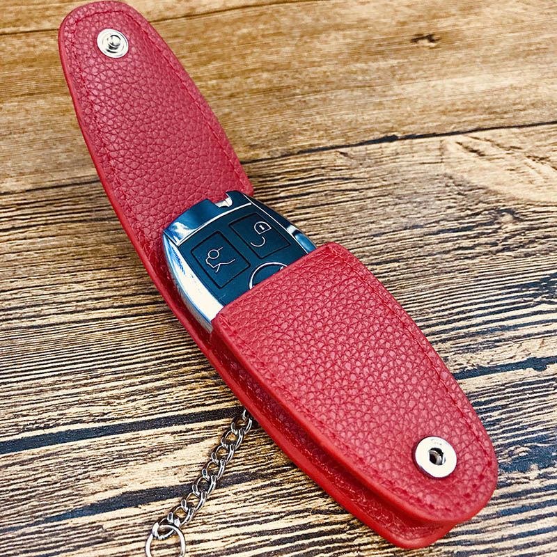 Lærbil nøkkelveske nøkkelveske med nøkkelring til glc 260l c200l gle /b200 gla / cla w205 w203 w210 w21 bil fjernkontroll nøkkelveske