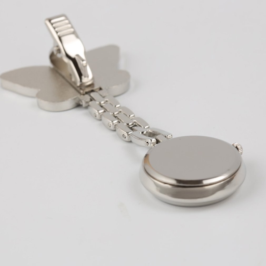 Antique Stainless Steel Nurse Clock On A Chain Pocket Watch Silver Brooch Quartz Analog Pendant Watch