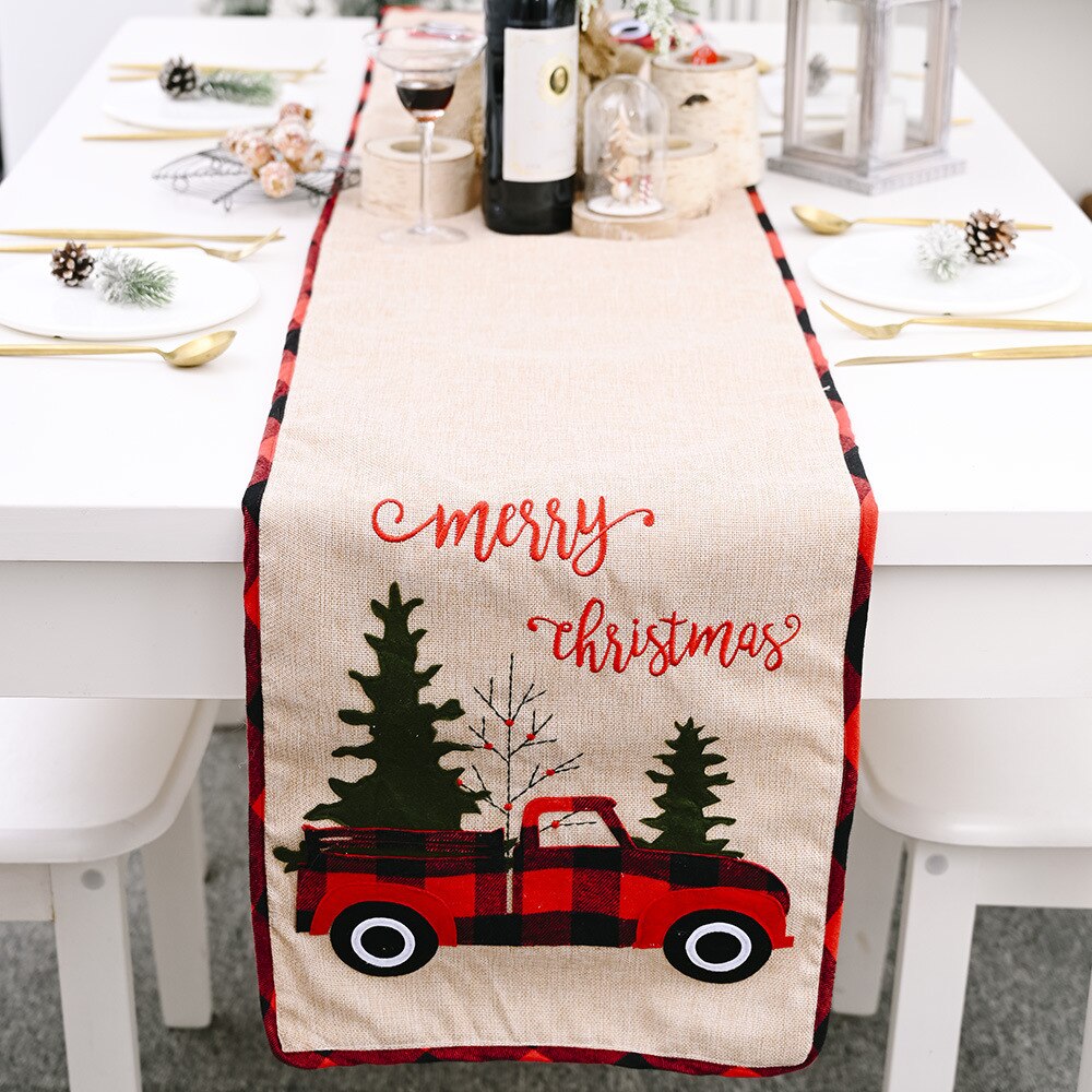 style car christmas tree tablecloth for festive atmosphere decoration Christmas decoration