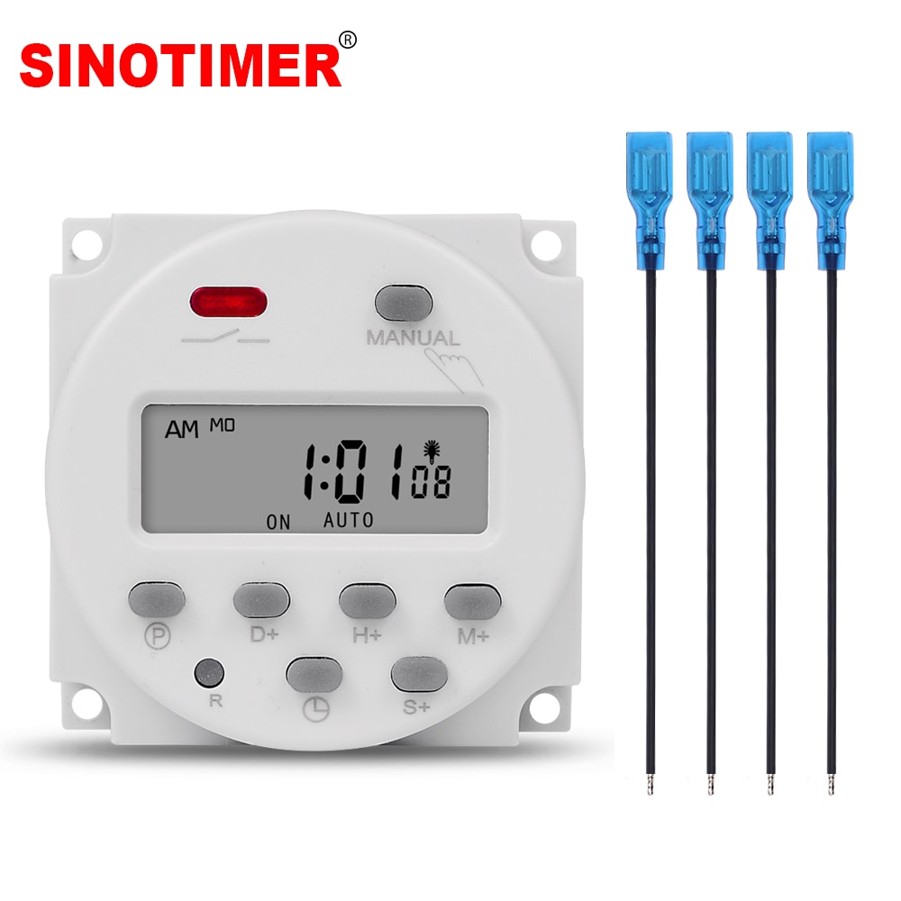 1 Intervalo segundo 5V 12V 24V 110V 220V Digital LCD Temporizador Interruptor 7 Dias Semanais relé de Tempo programável Programador CN101S