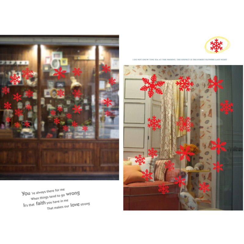 Reusable Static Electricity Snowflake Stickers Glass Window Kids Room Christmas Wall Decals Decoration Year 66CY