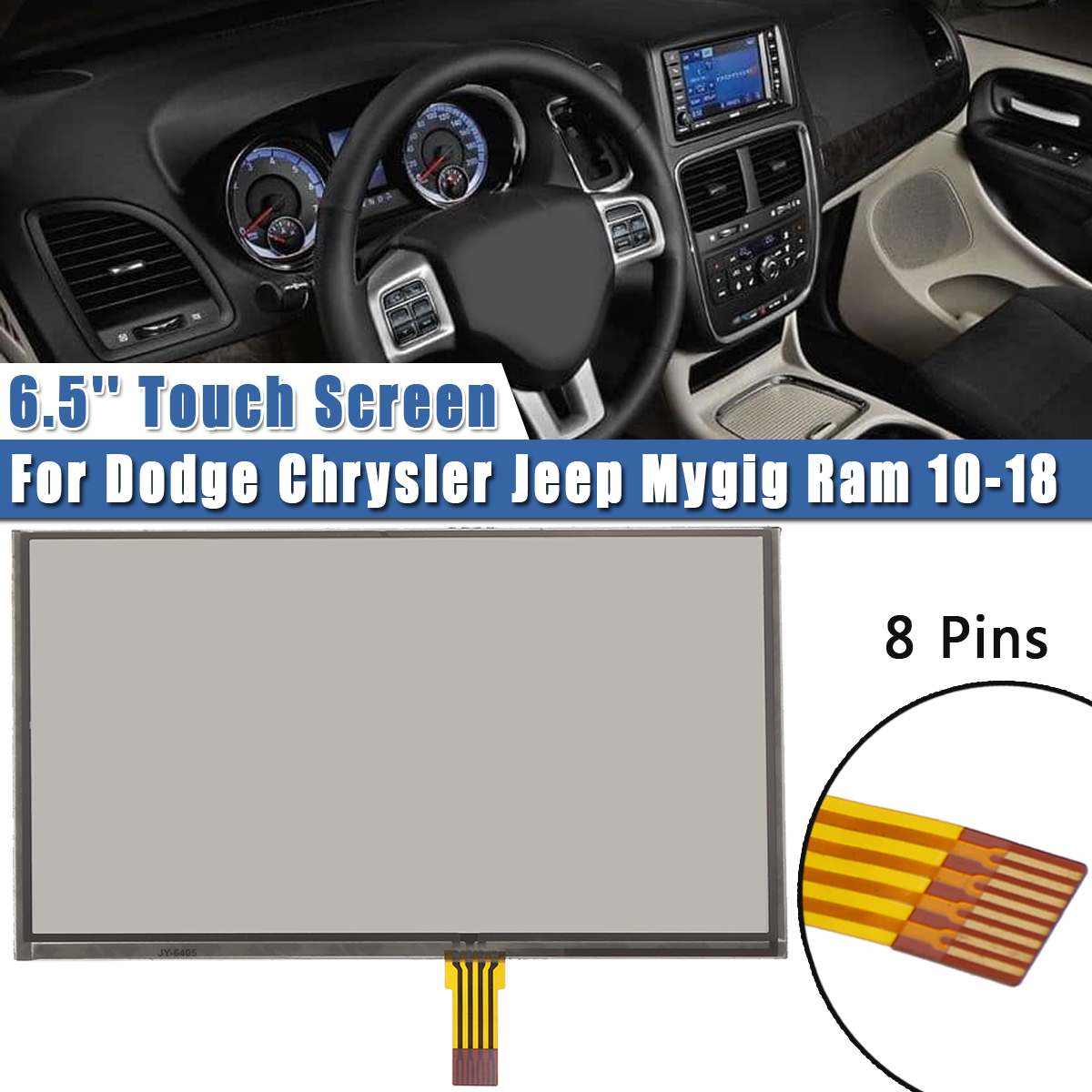 6.5 tommer navigationsglas touch screen panel digitizer linse panel til dodge chrysler til jeep mygig til ram  lq065 t 5 gg 64