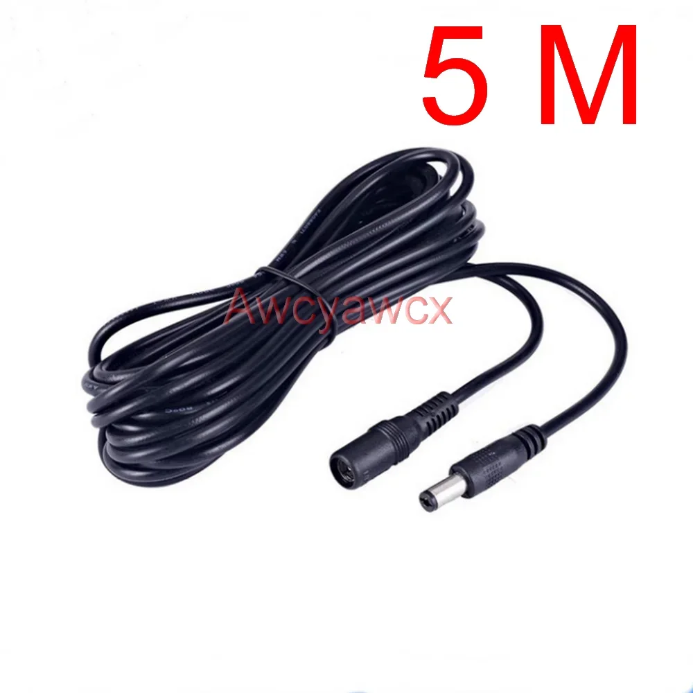 12V DC Power Supply Cable Extension Cord Female to Male Plug 5.5mm 2.1mm Adapter charger CCTV LED Light solar energy fan 5M 1M: Blue