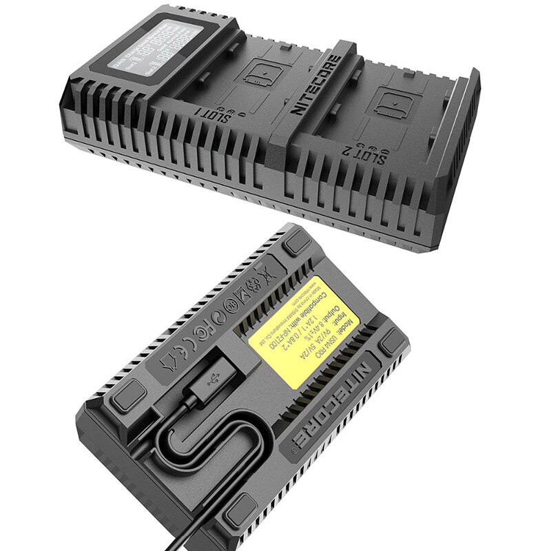 Nitecore USN4 Pro double Slot USB QC chargeur pour Sony a7 III, a7R III, a9 (ILCE-9) compatible avec les batteries de caméra NP-FZ100