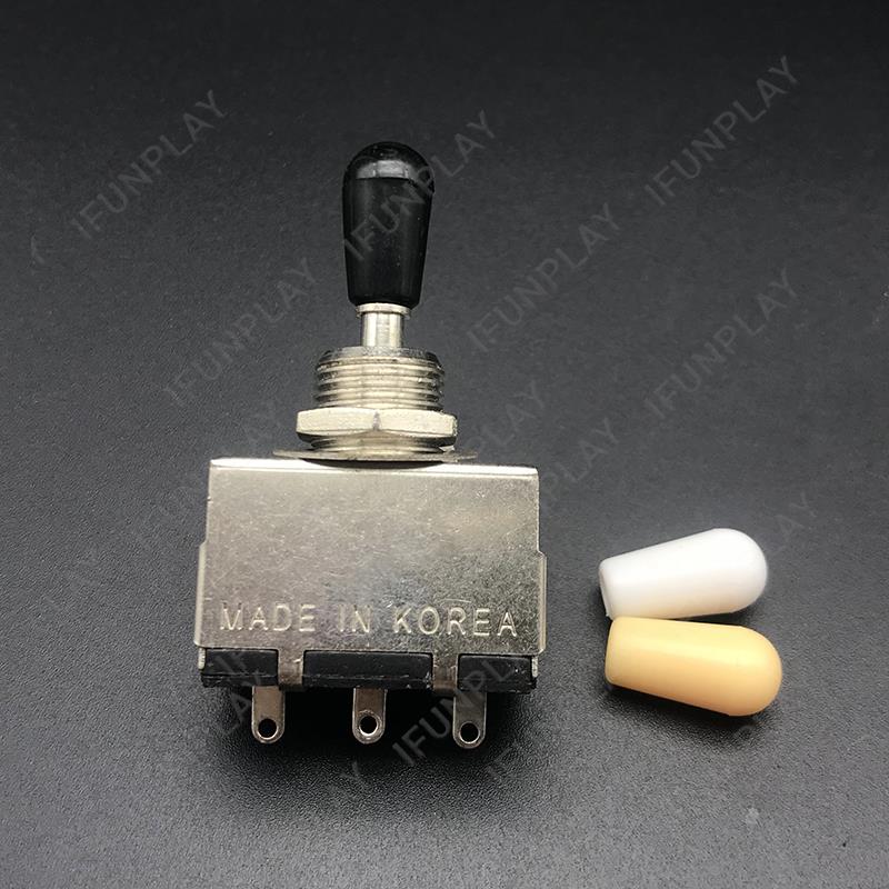 Metal 3 Way Alternar Controle Interruptor, Interruptor de Guitarra Elétrica com 2Pcs Interruptor Tip, LP, SG, Livre