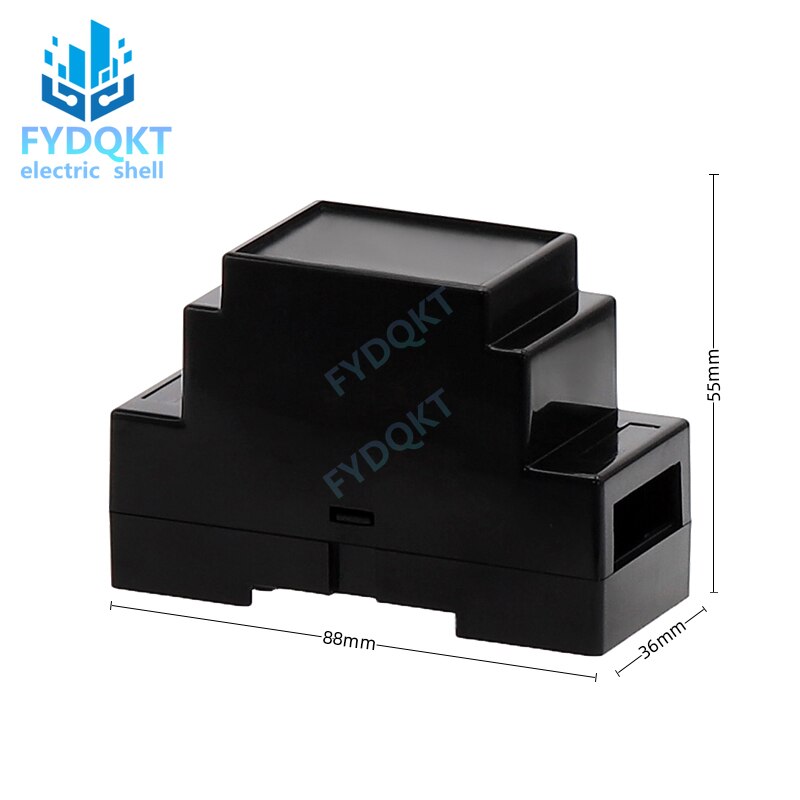 DIN Rail PLC Junction Box Plastic Electronics Box Project Case 88x37x59mm 35-Rail Mounting Instrument Housing ABS Shell