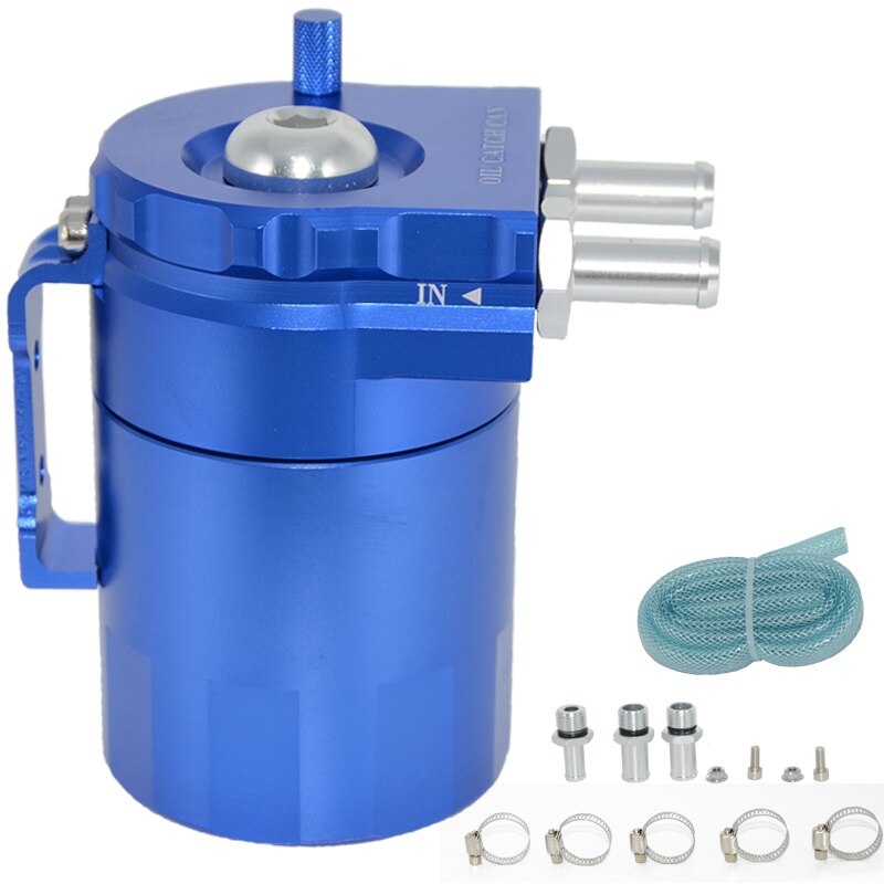 Aluminium déflecteur universel voiture huile attraper peut réservoir réservoir noir/rouge/bleu/argent: Blue