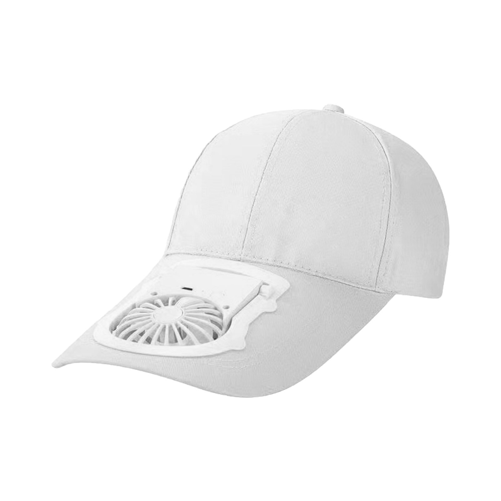 Sommerhut mit Ventilator, usb-ladefunktion, atmungsaktiv, sonnenschutz, sportkappe, sommer-sonnenschutzkappe für erwachsene, draussen-sportkappe: Weiß