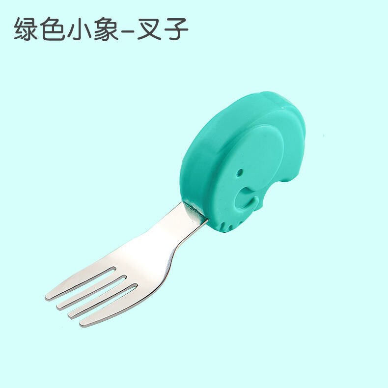 Baby Gadgets Tableware Set Children Utensil Stainless Steel Toddler Dinnerware Cutlery Cartoon Infant Food Feeding Spoon Fork: B