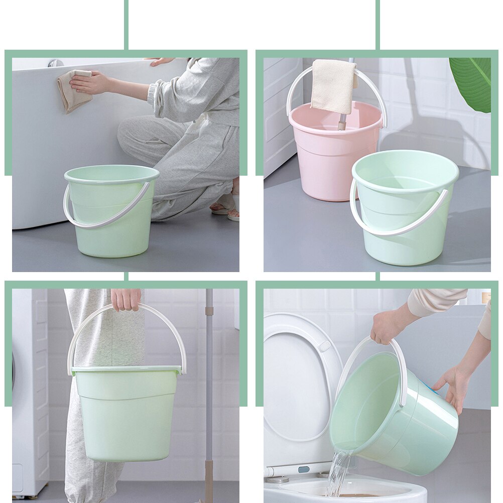 Water Storage Bucket Cleaning Round Bucket Sturdy Pail Bucket with Handle