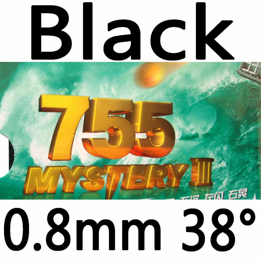 RITC 729 Friendship 755 Mystery III Long Pips-Out Table Tennis PingPong Rubber With Sponge: black 0.8mm H38