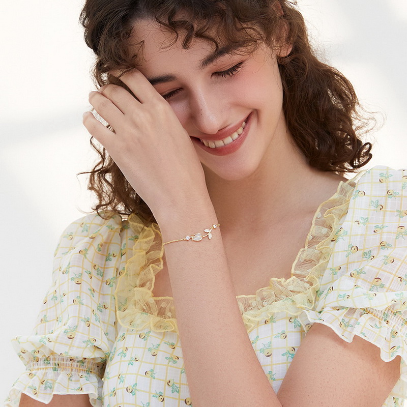 Koreanische Licht Luxus Tulpe Blume Armbinde Für Frauen glänzend Zirkon Opal Perle Perlen Rose Einstellbare Charme Armbinde modisch Schmuck