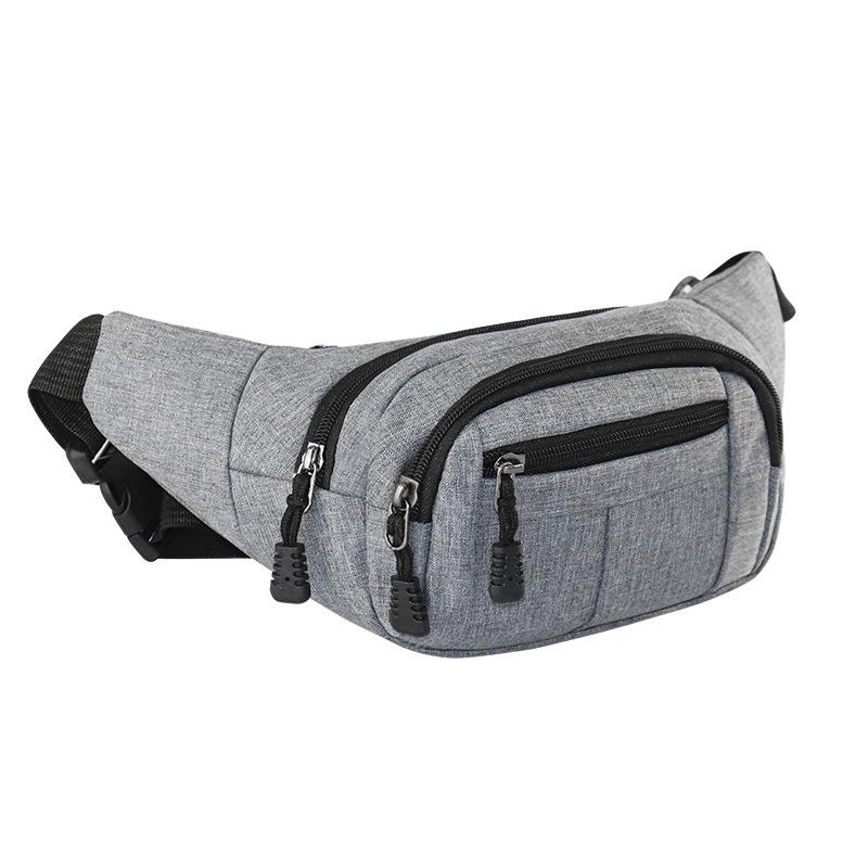 Sports de plein air taille sacs multi-fonctionnel étanche hommes et femmes grande capacité sacs à bandoulière voyage d'affaires sac de téléphone portable: Gray