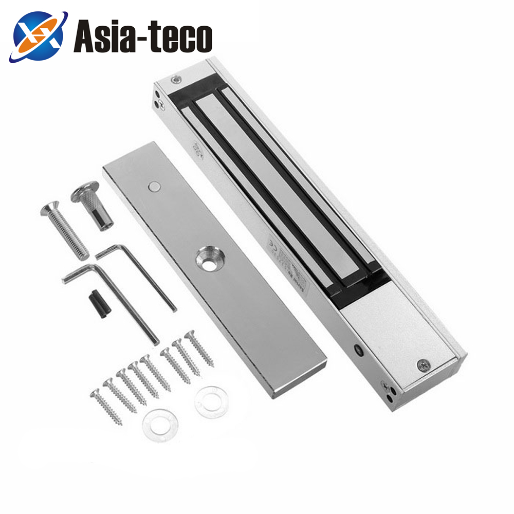 180kg 350lbs 280KG 600lbs Electric Magnetic Lock DC 12V Single Door Electromagnetic Lock with 180 / 280 ZL Bracket
