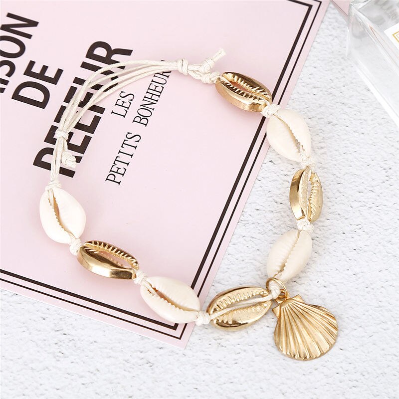 Böhmen Fußkettchen Für Frauen Feder Multilayer Fuß Kette Gold Starfish Perlen Sommer Strand Jelwelry Neue Fußkettchen