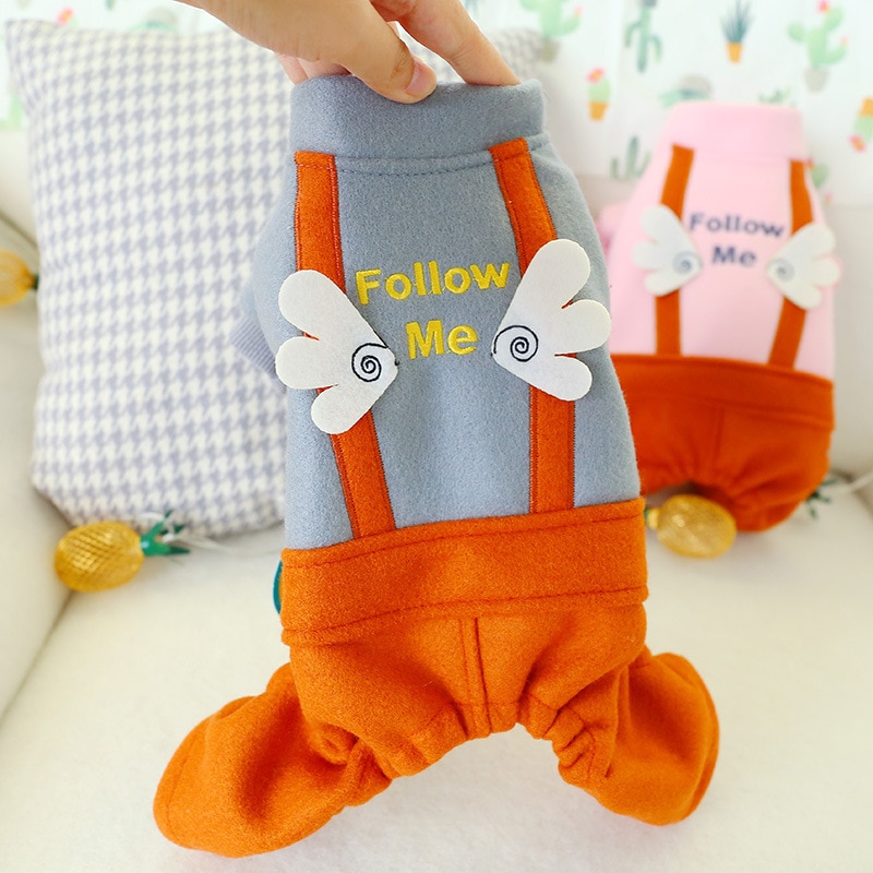 Vinter varm sällskapshund jumpsuit vinkel vingar liten hund overall kläder för yorkies chihuahua husdjur hundar kläder pyjamas husdjursprodukter