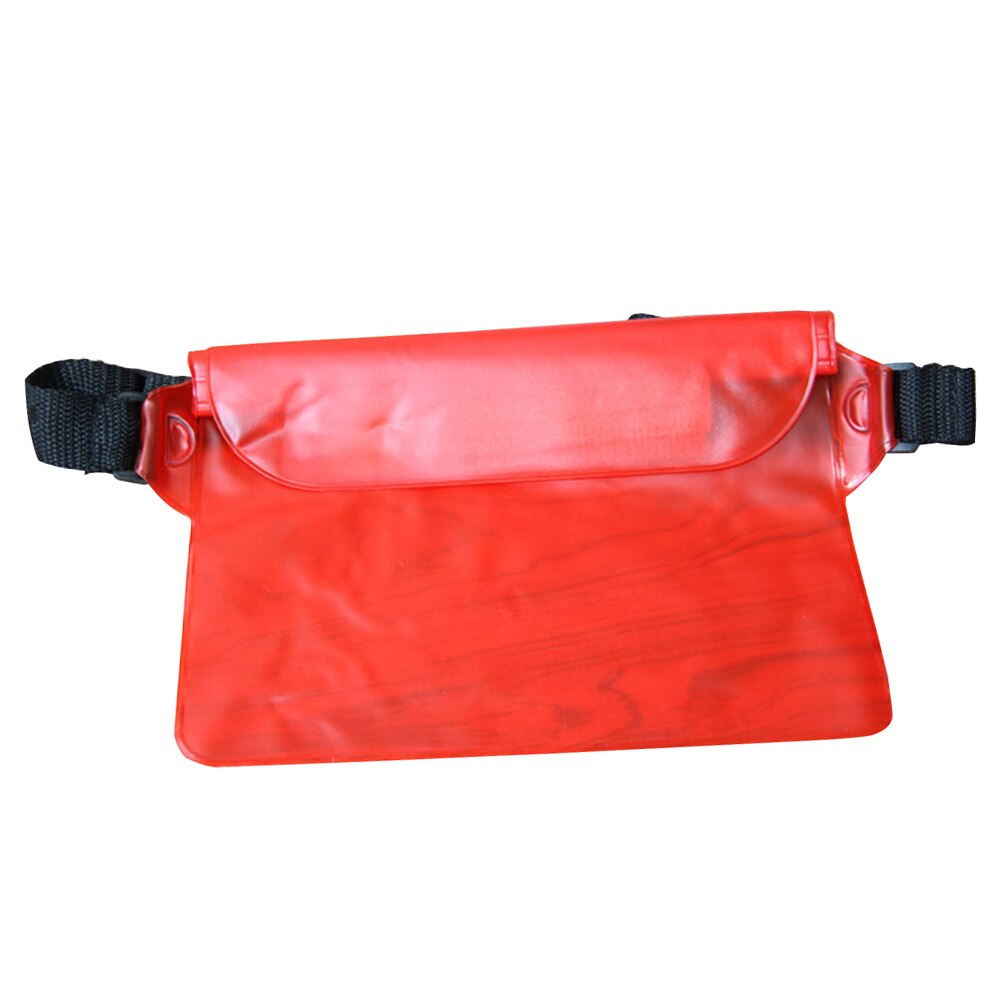 Utendørs sport bading strand stor kapasitet pvc vanntett undervanns midjeveske fanny pack strand tørr veske telefonveske lommebok: Rød