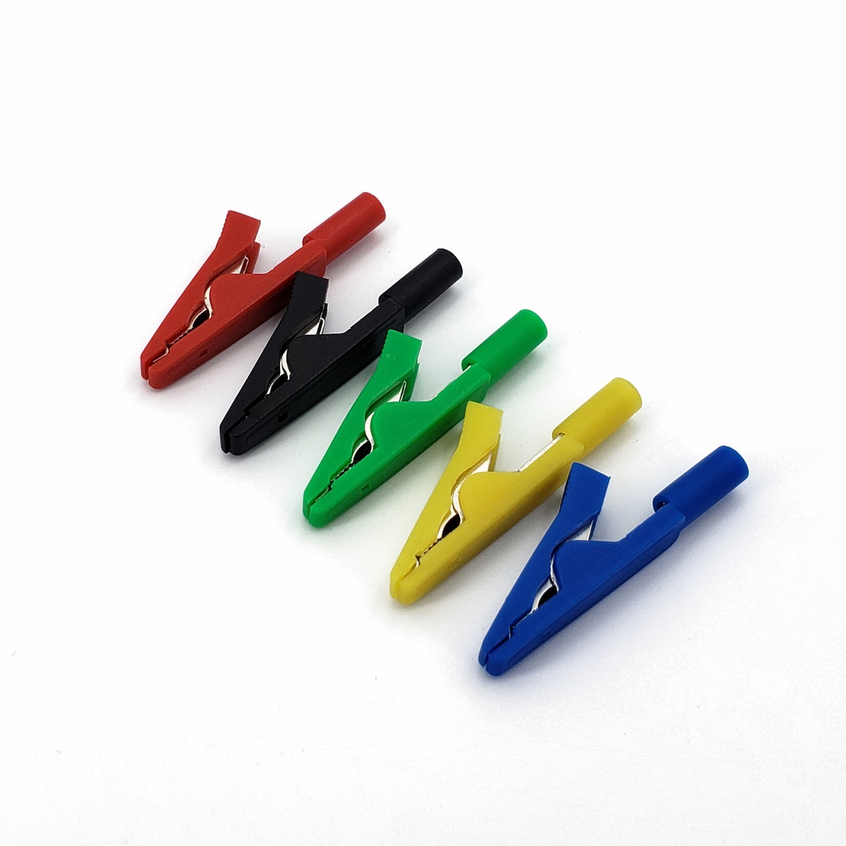 Mini pince Alligator en laiton, 10 pièces, 5 couleurs, 41mm, isolé avec prise banane de 2mm
