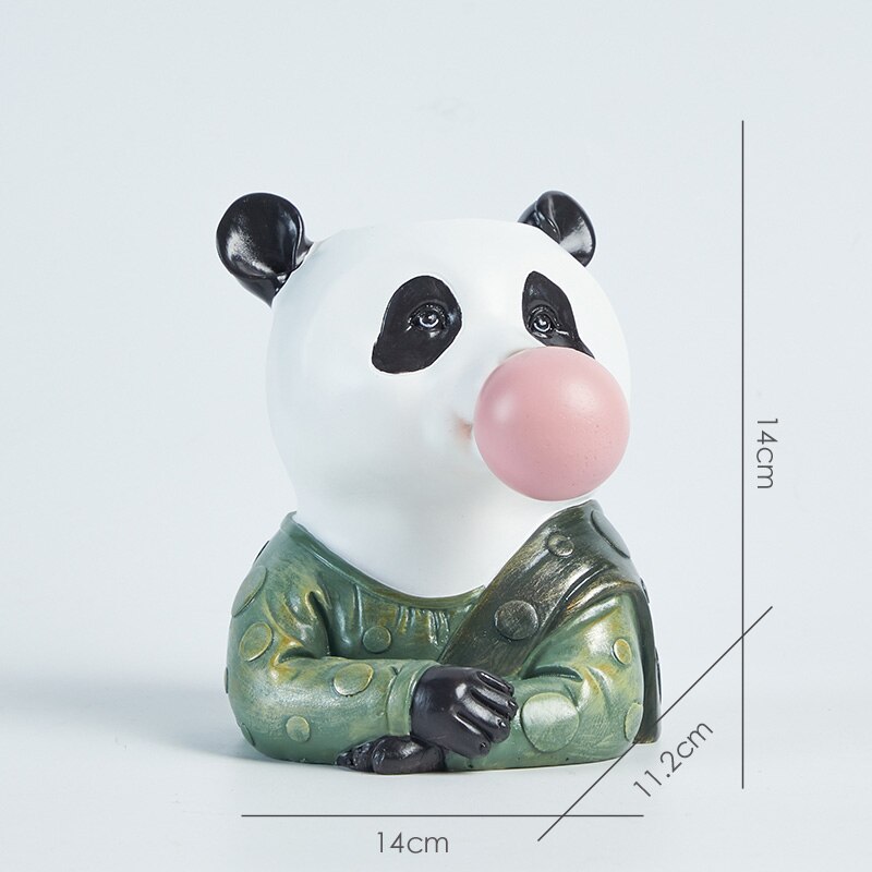 Hars Succulenten Bloem Planter Plant Pot Vazen Mand Cartoon Dier Hoofd Voor Home Decor: Panda