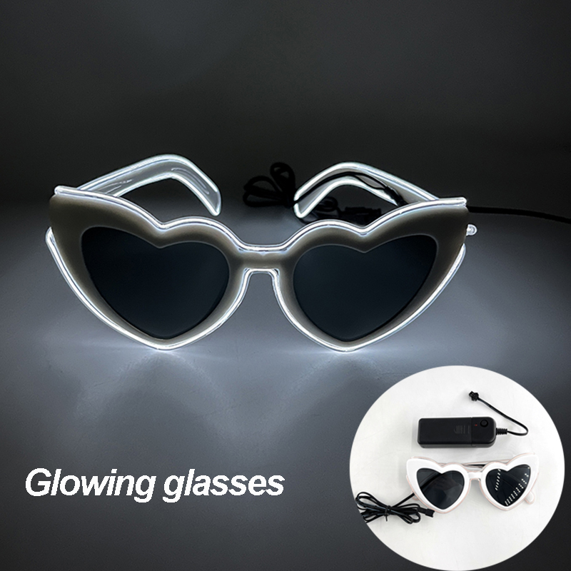 Neue 10 Farben leuchtende Dekor Kostüm Zubehör Neonlicht Sonnenbrille mit LED-Leucht brille leuchtet in dunkler Leistung