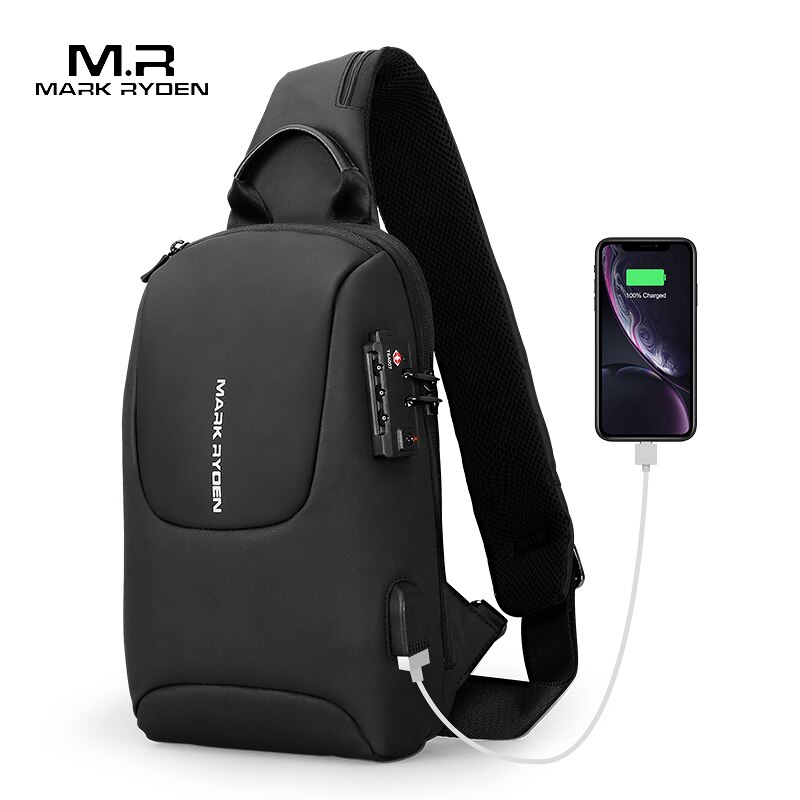 Mark Ryden Neue Anti-theft TSA Schloss Umhängetasche für Männer Schulter Messenger Taschen Männlichen Wasserdichte Kurze Reise Brust tasche Pack