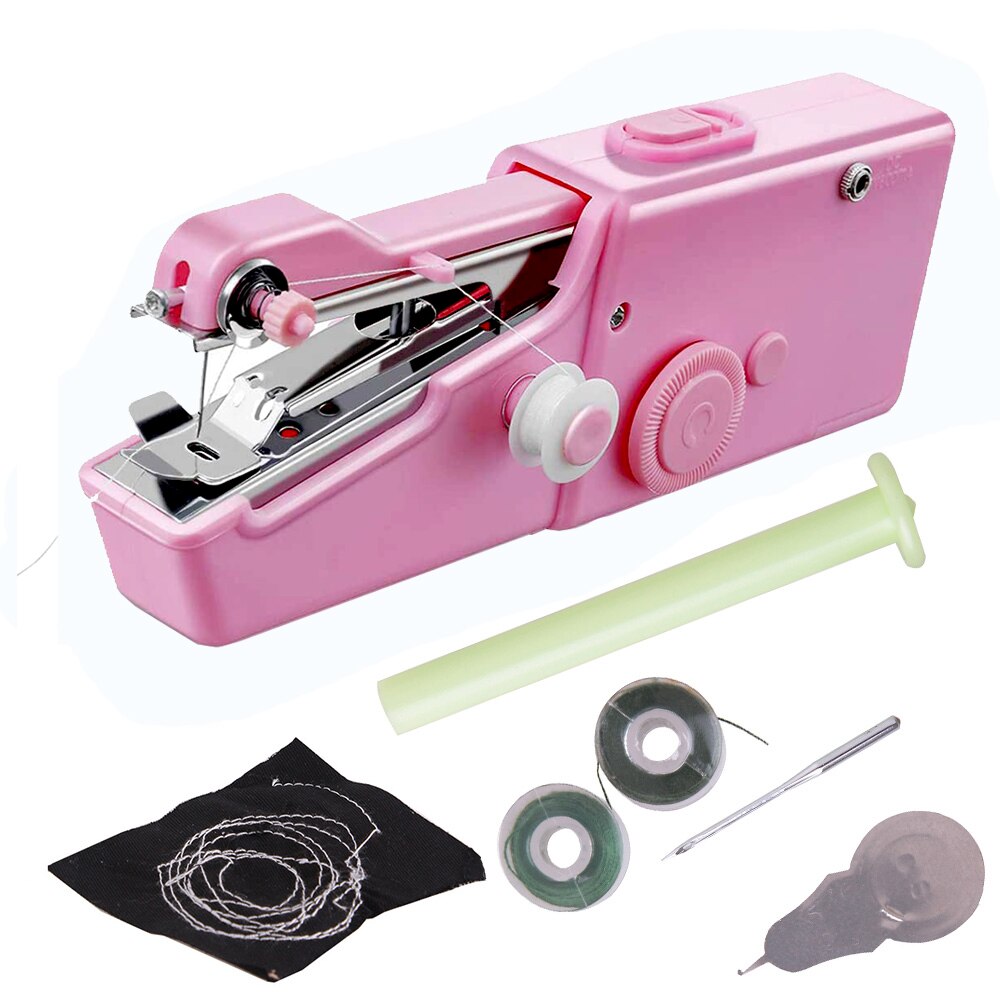 Portable Household Mini Hand Sewing Machine Stitch Patches Needlework Supplies Cordless Clothes DIY Fabrics Electronic Sew Tool: as the shows4