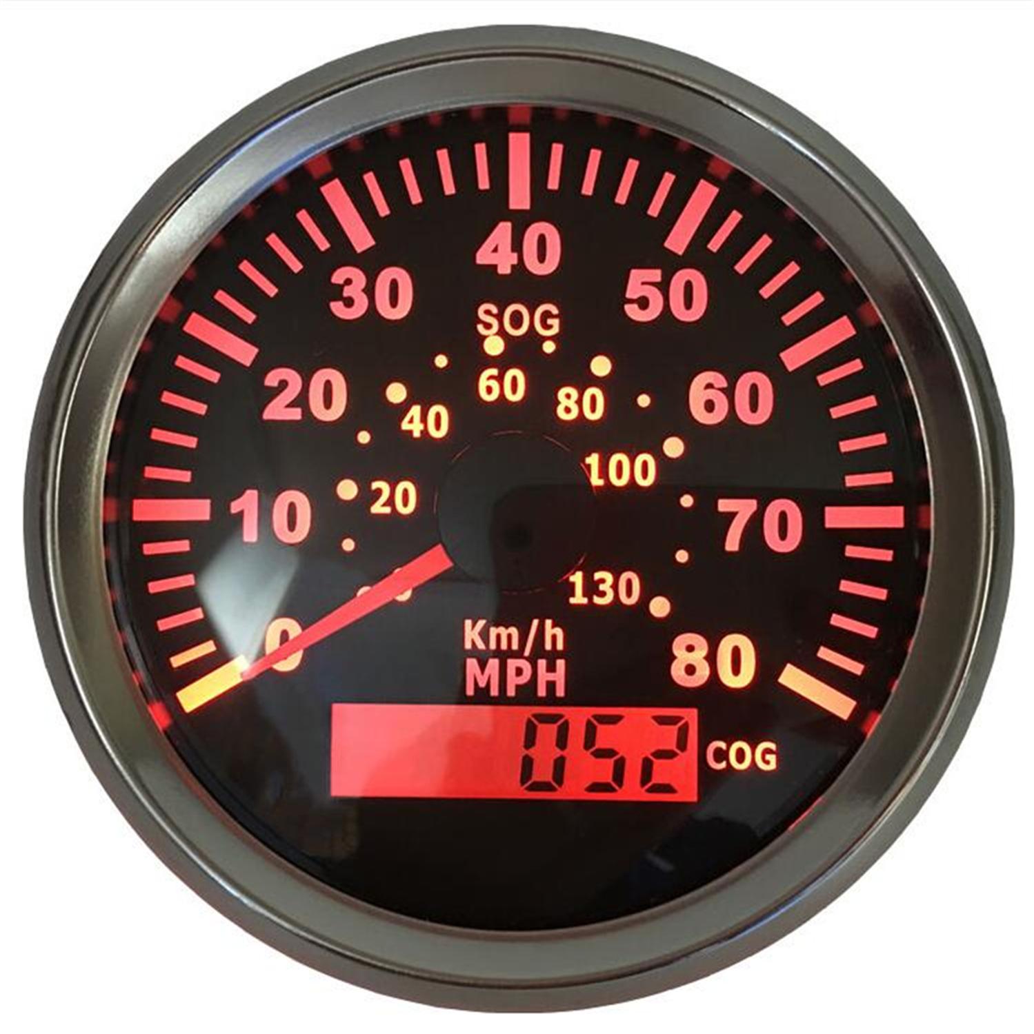 Pack van 1 85mm GPS Snelheidsmeters Modificatie 0-80MPH LCD Speed Mileometers Waterdichte Speed Odograph 0-130 km/h SOG COG voor Auto