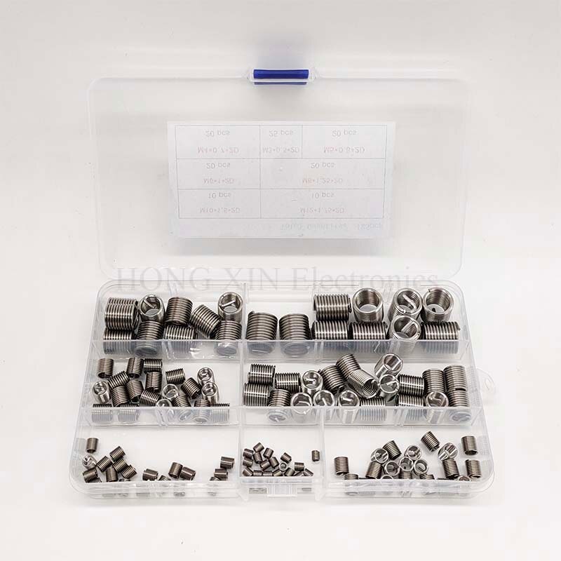 Kit d'assortiment de manchons de réparation de vis, 125 pièces, M3 M4 M5 M6 M8 M10 M12
