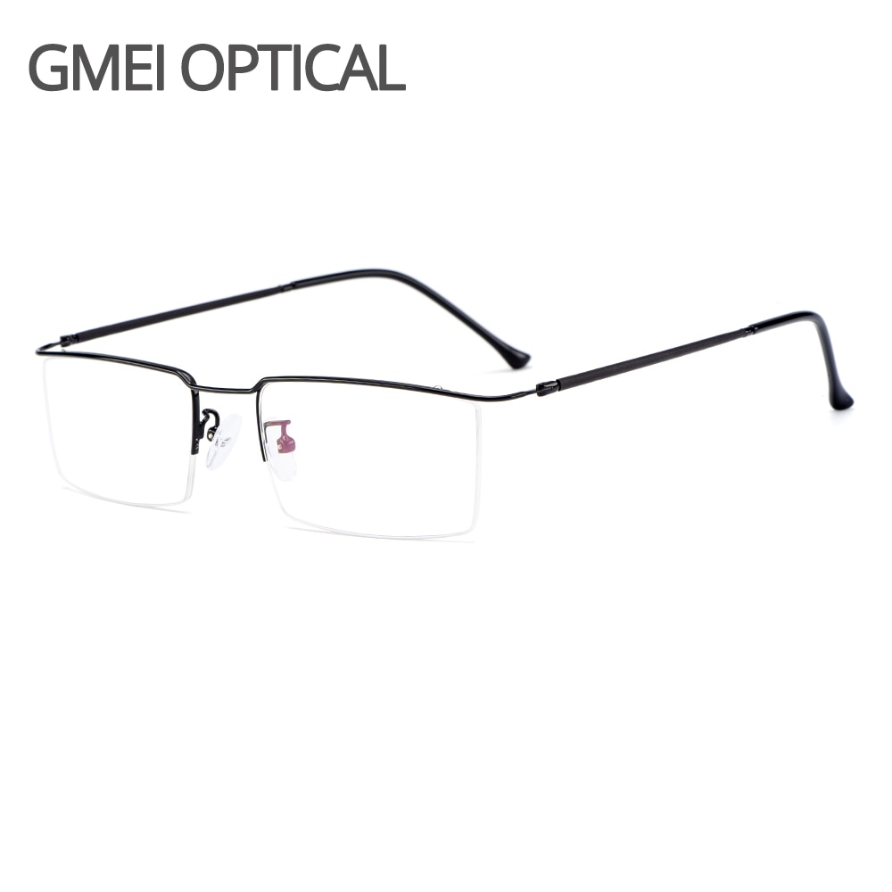 Gmei Optical Ultralight Titanium Alloy Glasses Frame Square Eyewear Flexible Temple Legs IP Electroplating Y2533