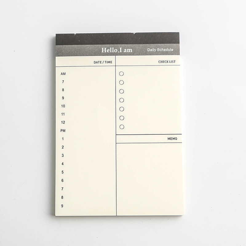 Cuaderno de Plan de día para estudiantes, libreta de papelería, notas puede rasgar, horario de oficina de negocios, libro de 52 hojas, libros de mensajes, planificador diario, 1 unidad: 03